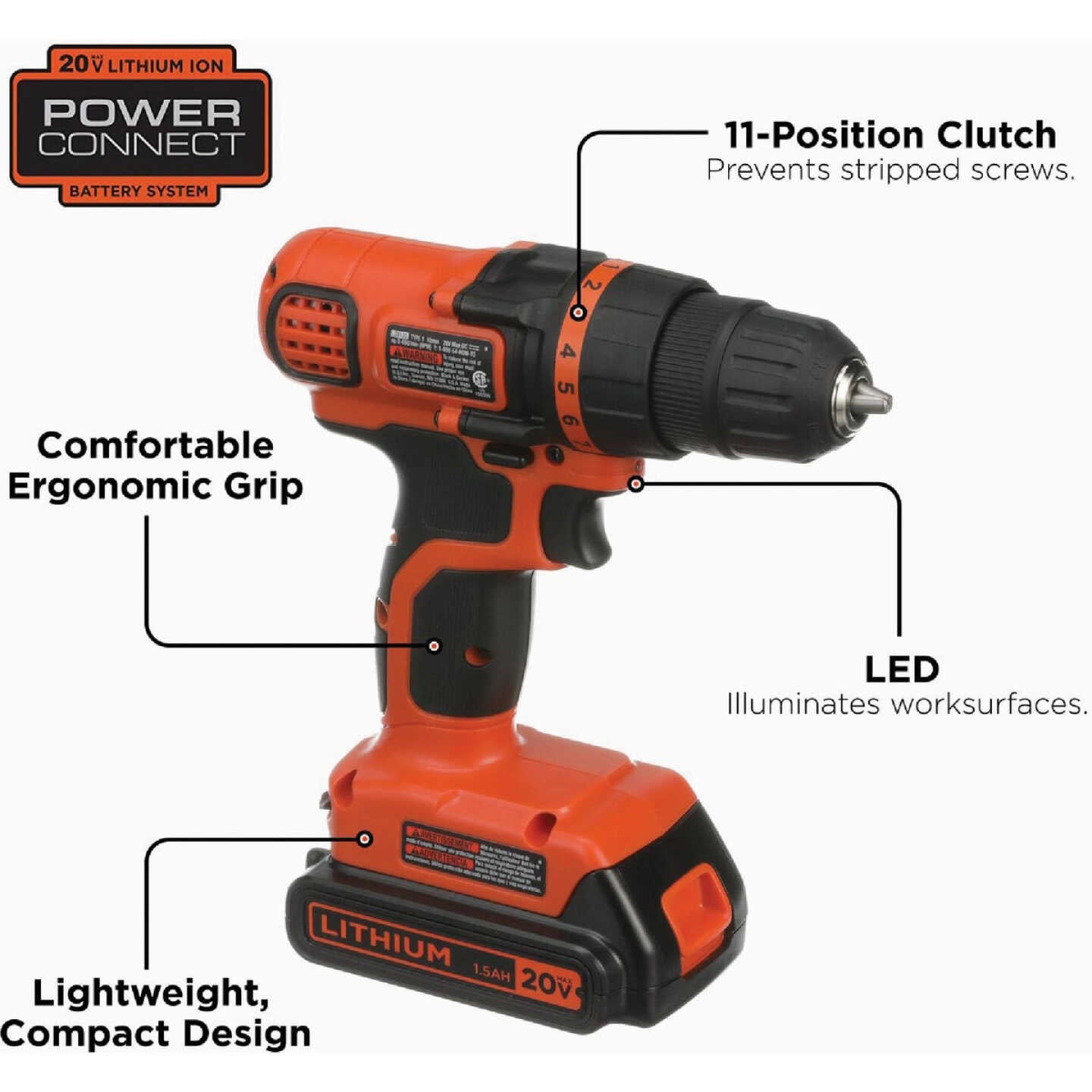 BLACK+DECKER 20V Lithium 68-Piece Project Kit (Model: LDX120PK)