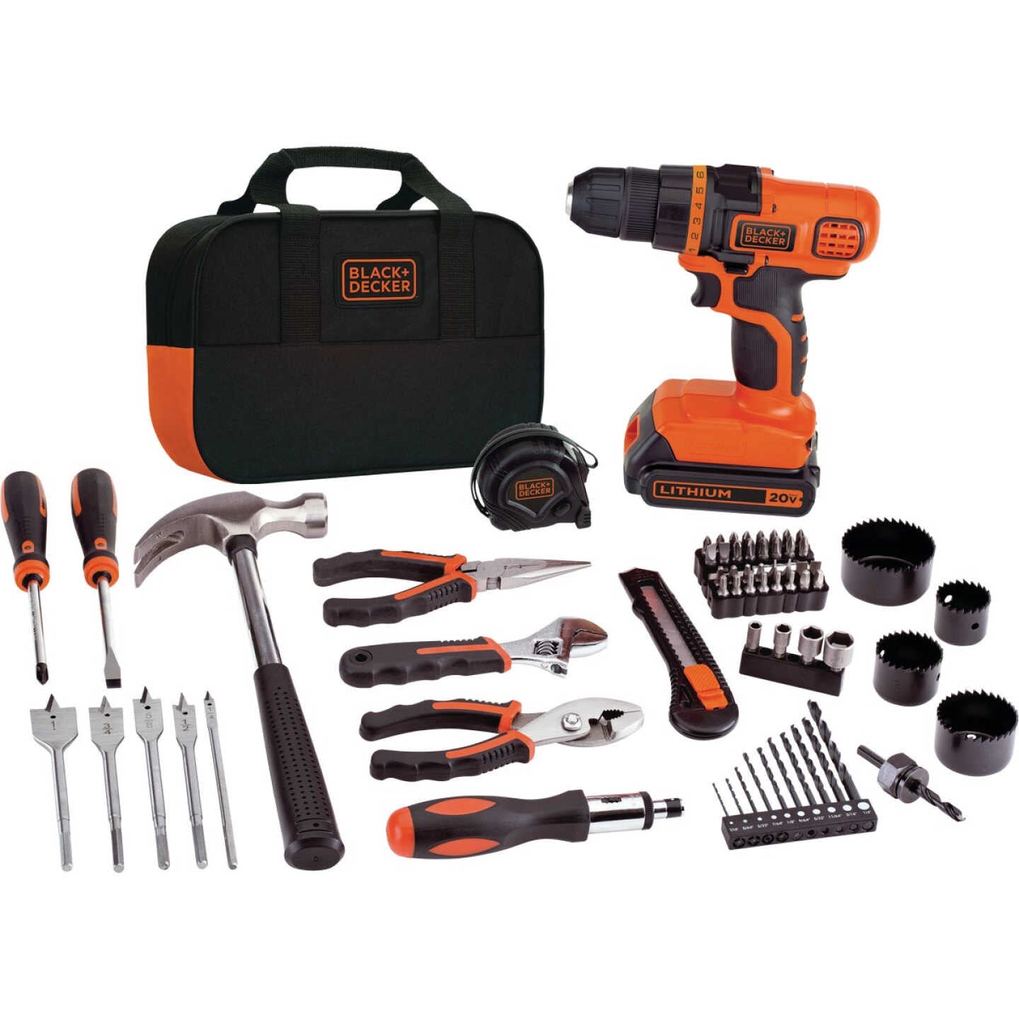 BLACK+DECKER 20V Lithium 68-Piece Project Kit (Model: LDX120PK)