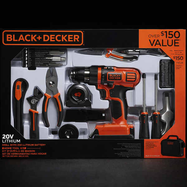BLACK+DECKER 20V Lithium 68-Piece Project Kit (Model: LDX120PK)