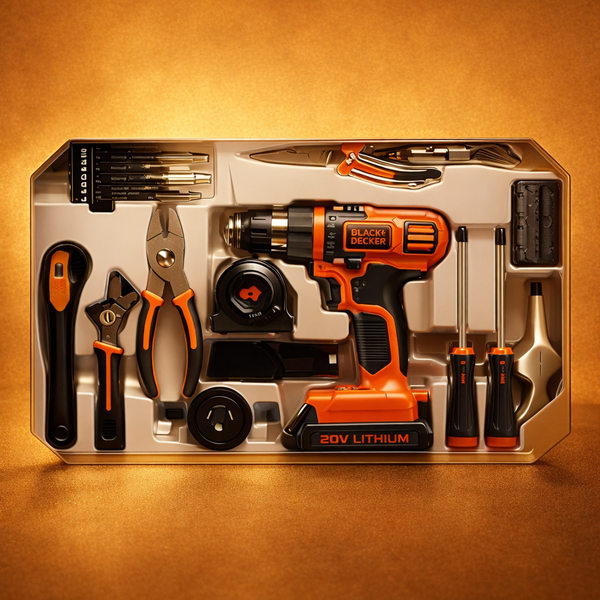BLACK+DECKER 20V Lithium 68-Piece Project Kit (Model: LDX120PK)