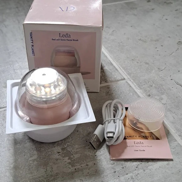 LEDA Red Pro-Aging LED Sonic Facial Brush