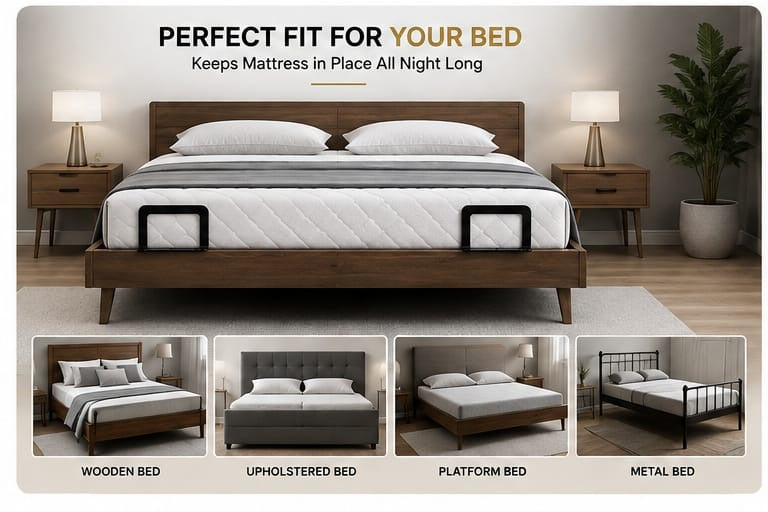 Mattress Retainer Bar – Heavy Duty  Stronger Hold. Better Sleep. No More Mattress Sliding.